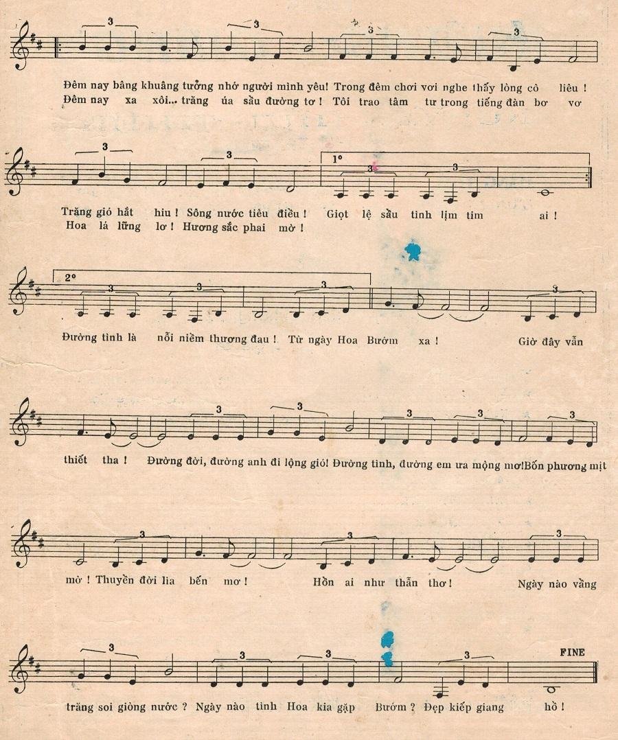 Sheet nhạc Tình Hoa Bướm 2